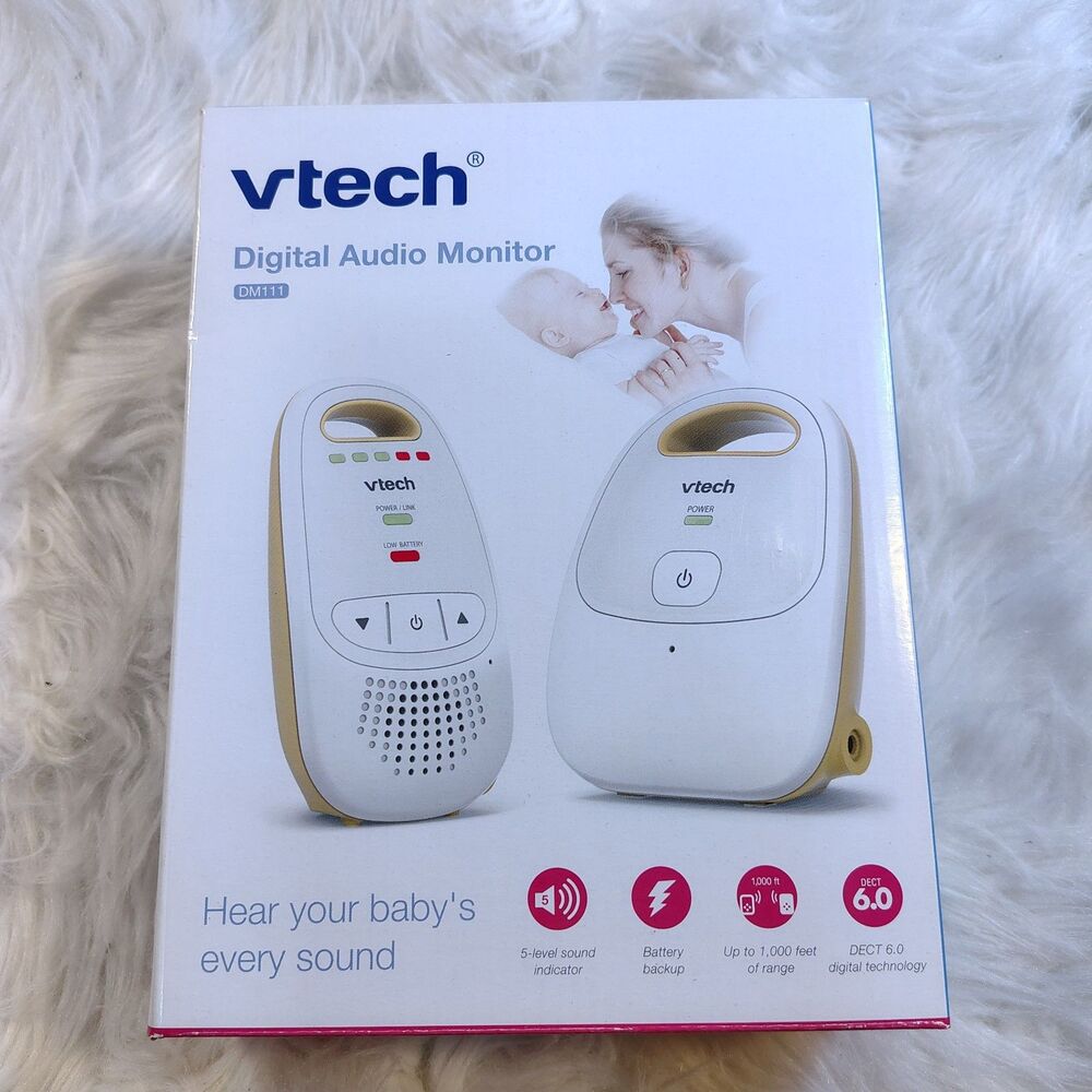 VTech DM111 Audio Baby Monitor W/ up to 1,000 ft of Range 5-Level Sounds/YT1
